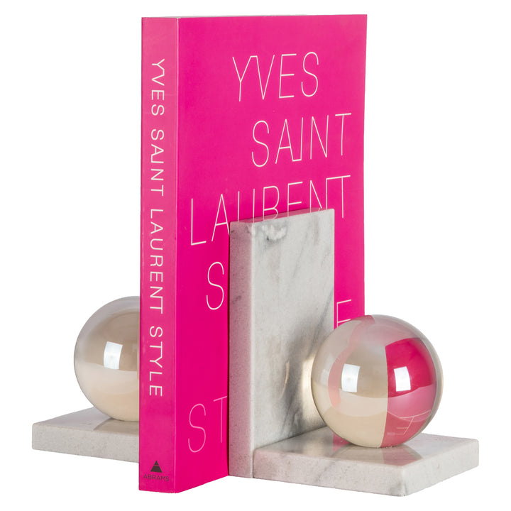 Lulu Marble Bookstands - White