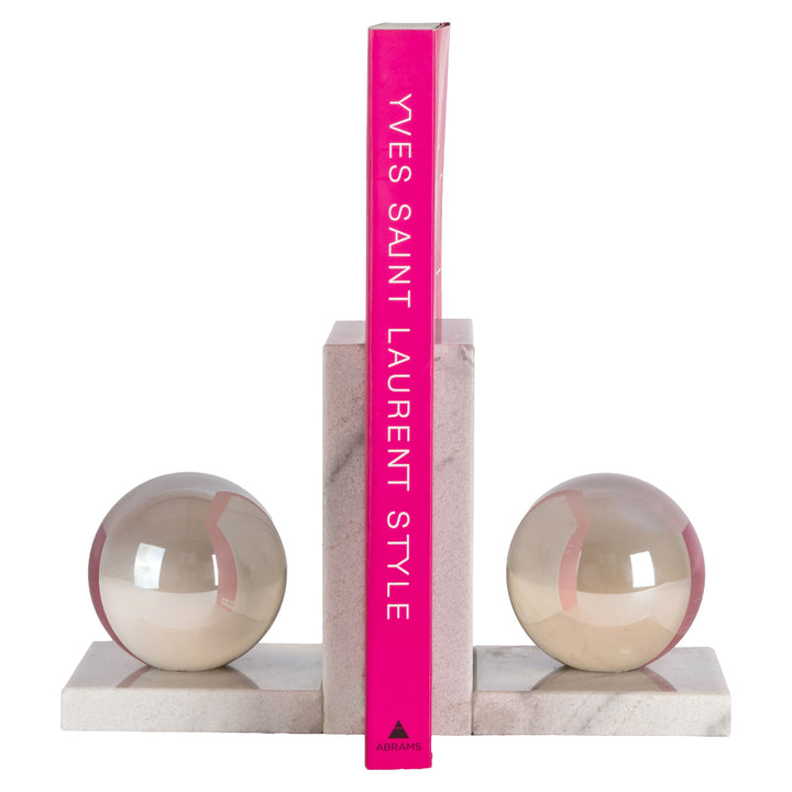 Lulu Marble Bookstands - White
