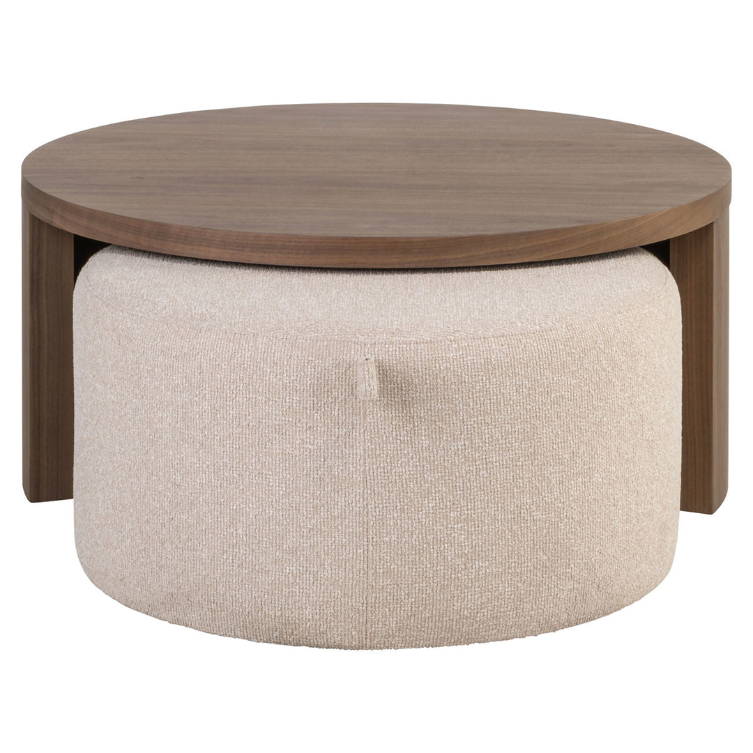 Windsor Pouffe & Coffee Table Set - Walnut