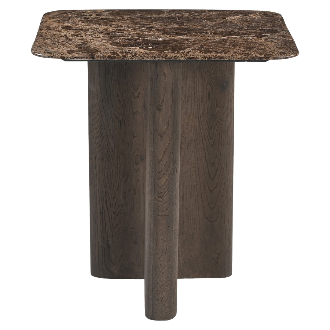 Castello Marble Top End Table - Charcoal Oak
