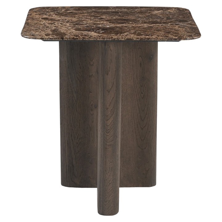 Castello Marble Top End Table - Charcoal Oak