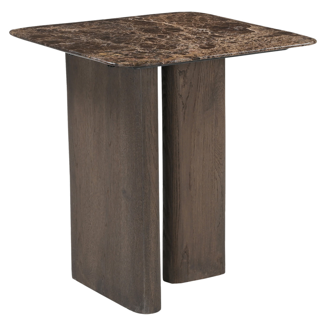 Castello Marble Top End Table - Charcoal Oak