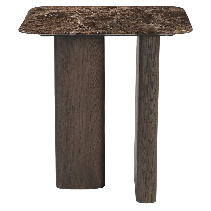 Castello Marble Top End Table - Charcoal Oak