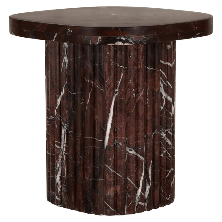 Orchid Marble End Table - Burgundy