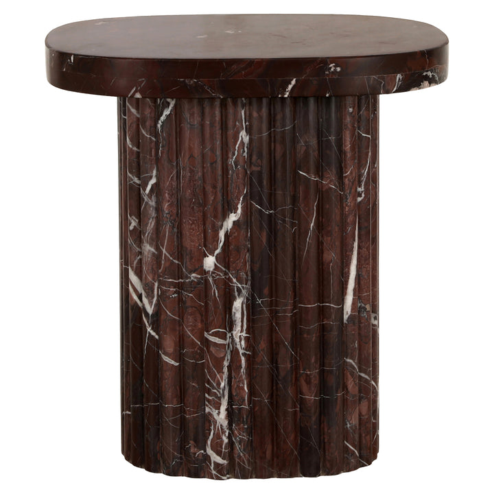 Orchid Marble End Table - Burgundy