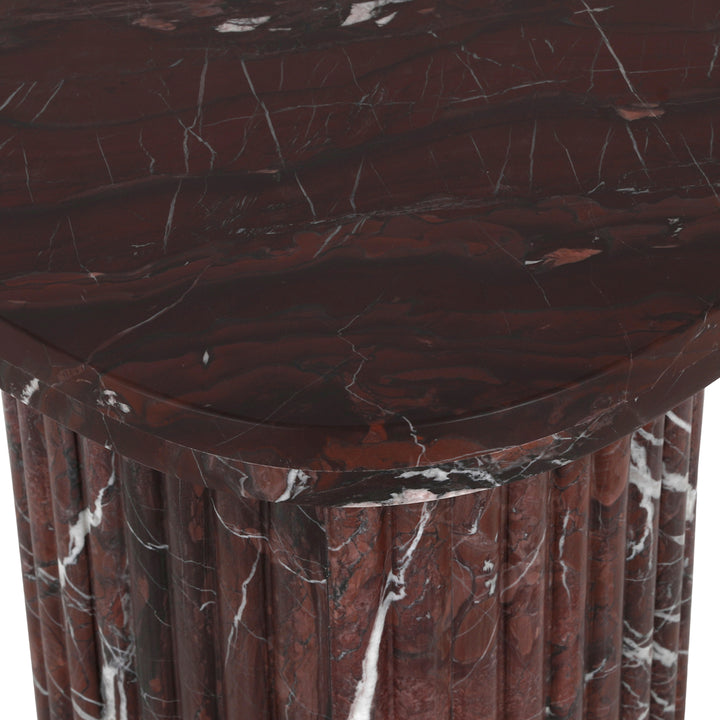 Orchid Marble End Table - Burgundy