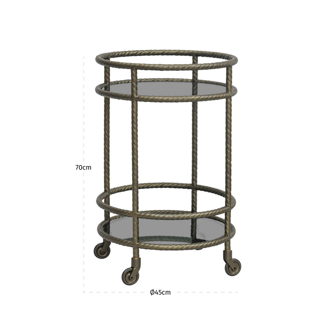Macallan Drinks Trolley - Brass Antique