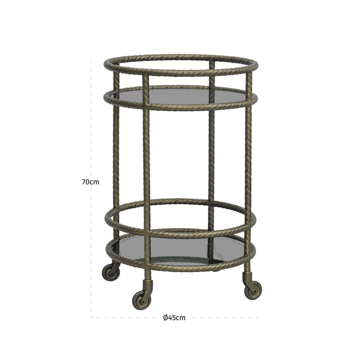 Macallan Drinks Trolley - Brass Antique
