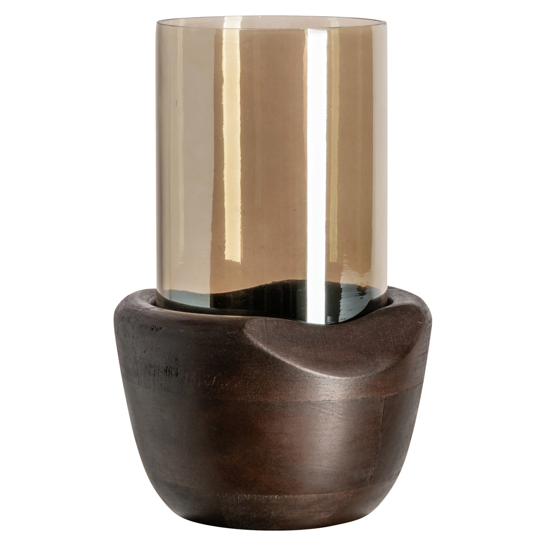 Jade Small Hurricane Light - Walnut