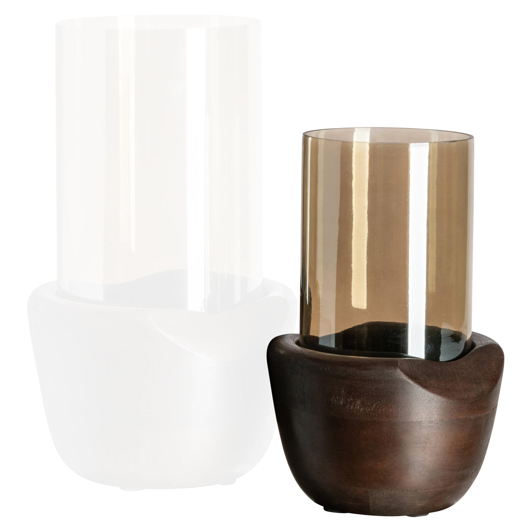 Jade Small Hurricane Light - Walnut