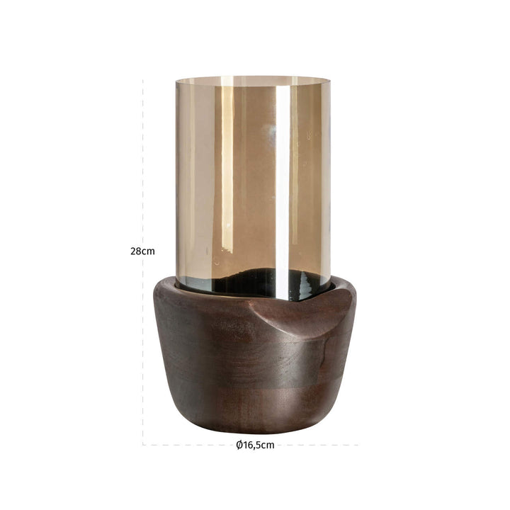Sloane Large Hurricane Light - Walnut