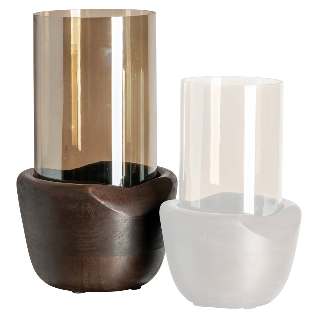 Sloane Large Hurricane Light - Walnut