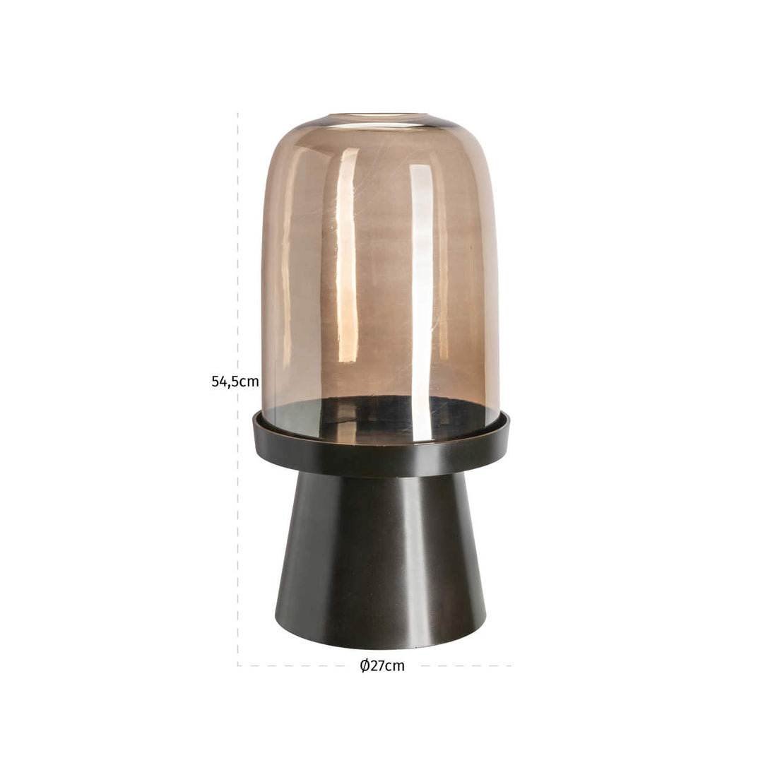 Meave Large Hurricane Light - Walnut