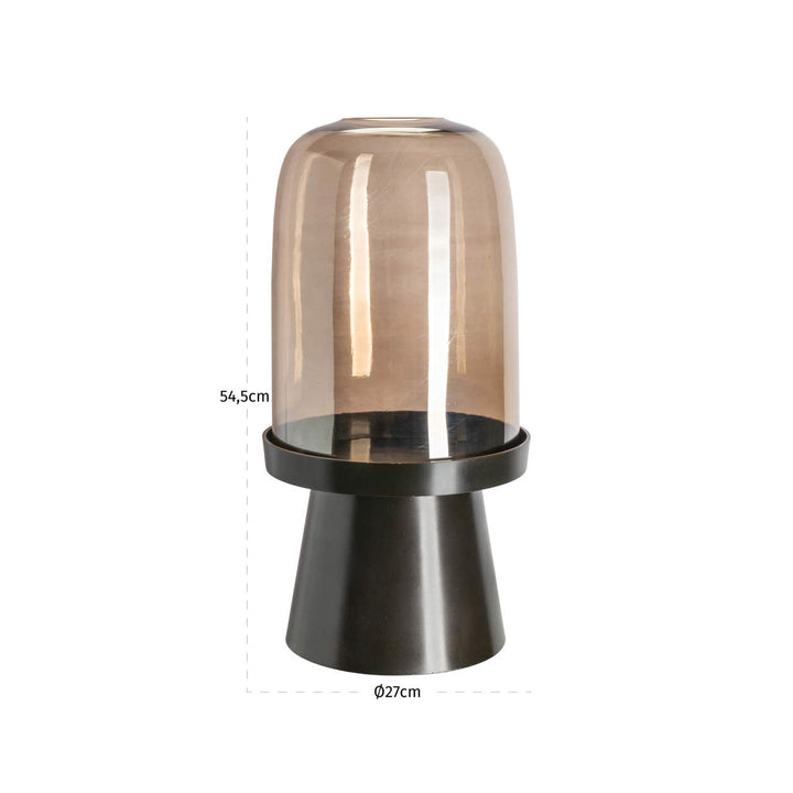 Meave Large Hurricane Light - Walnut
