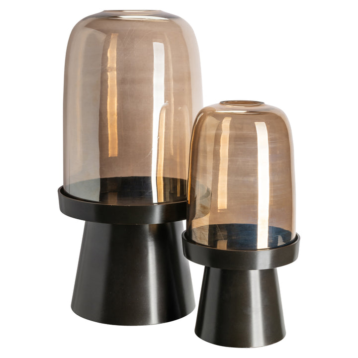 Meave Large Hurricane Light - Walnut