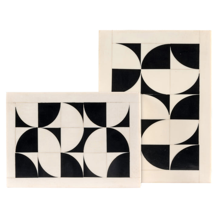 Flake Set of 2 Storage Boxes - White & Black