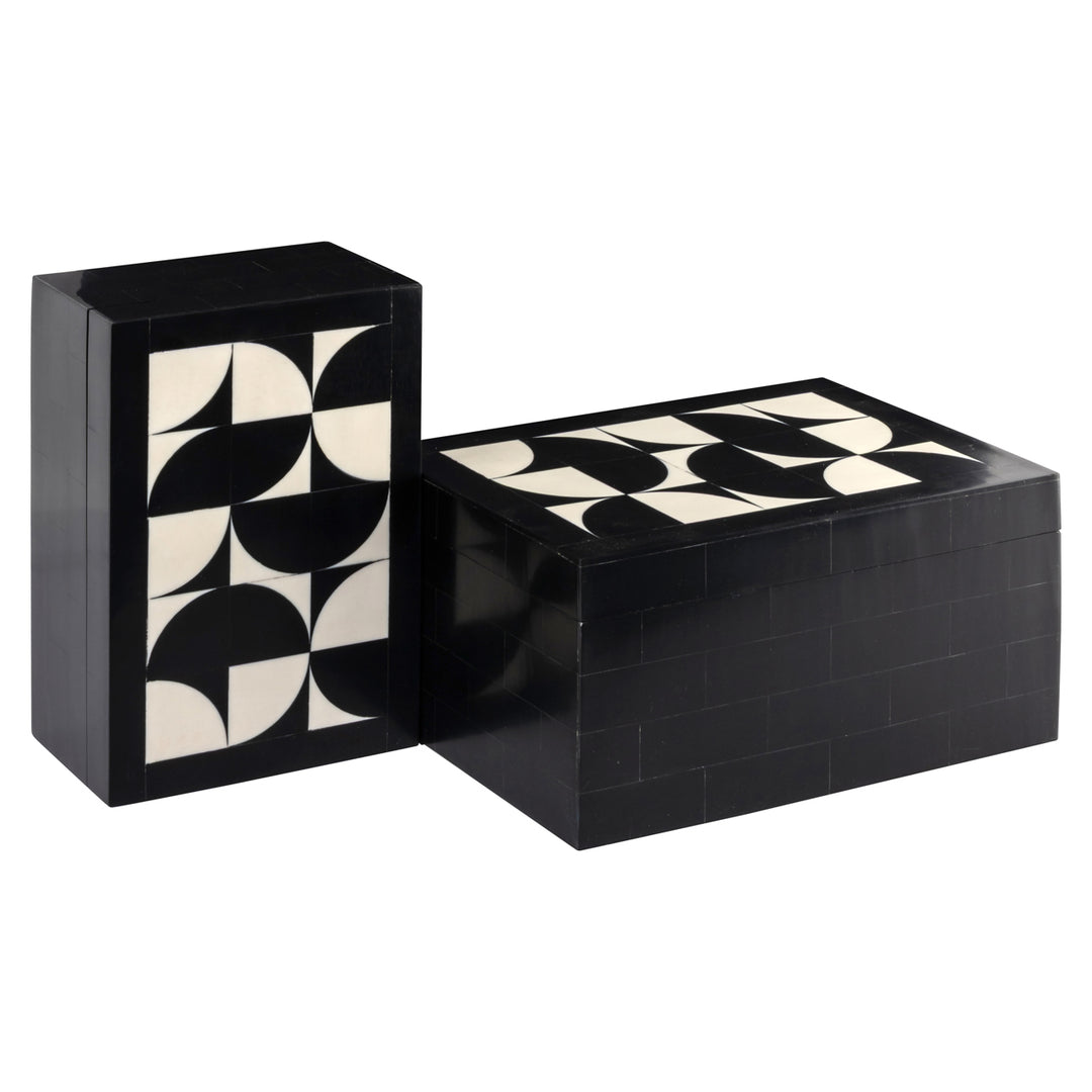 Rae Set of 2 Storage Boxes - Black & White