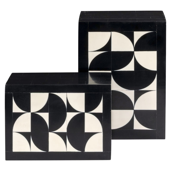 Rae Set of 2 Storage Boxes - Black & White