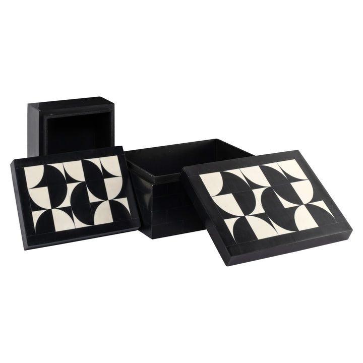 Rae Set of 2 Storage Boxes - Black & White