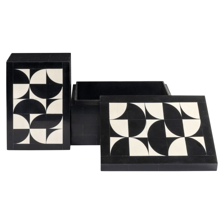 Rae Set of 2 Storage Boxes - Black & White