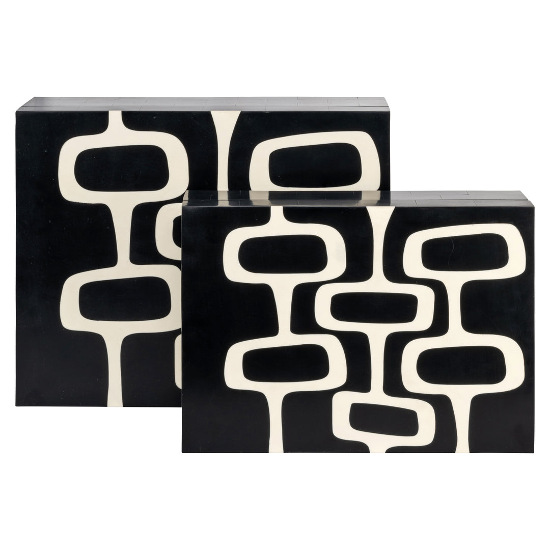 Lux Set of 2 Storage Boxes - Black & White