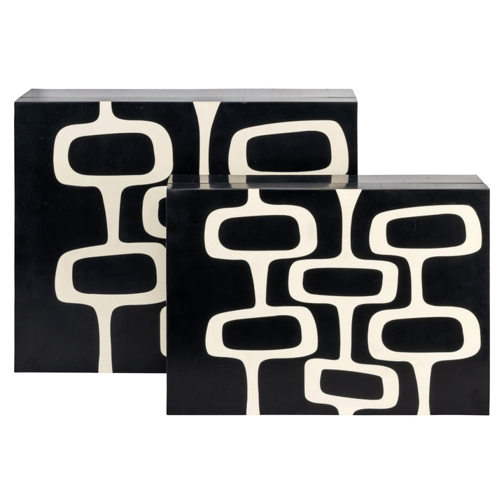 Lux Set of 2 Storage Boxes - Black & White