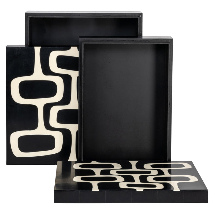 Lux Set of 2 Storage Boxes - Black & White