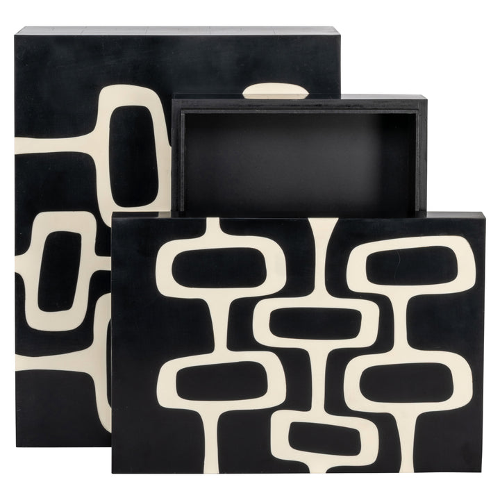 Lux Set of 2 Storage Boxes - Black & White