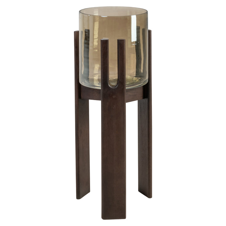 Paige Small Hurricane Light - Walnut