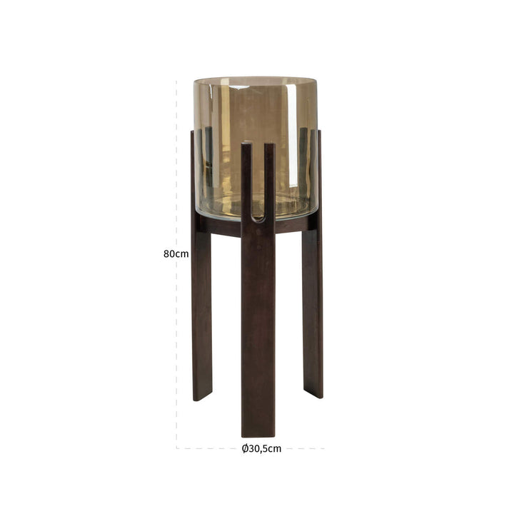 Reese Large Hurricane Light - Walnut