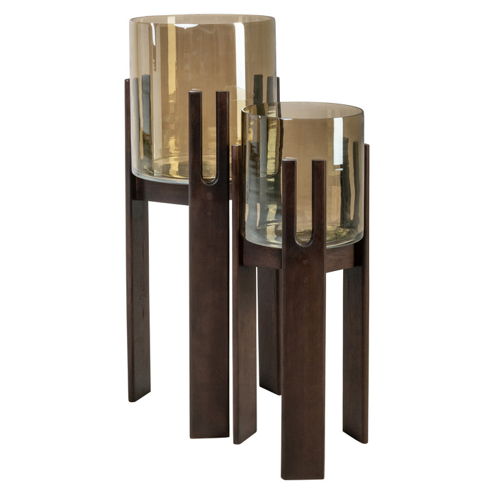 Reese Large Hurricane Light - Walnut