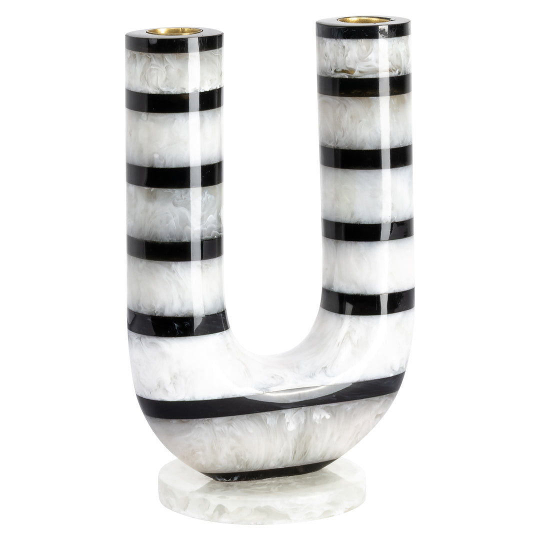 River Candle Holder - Black & White
