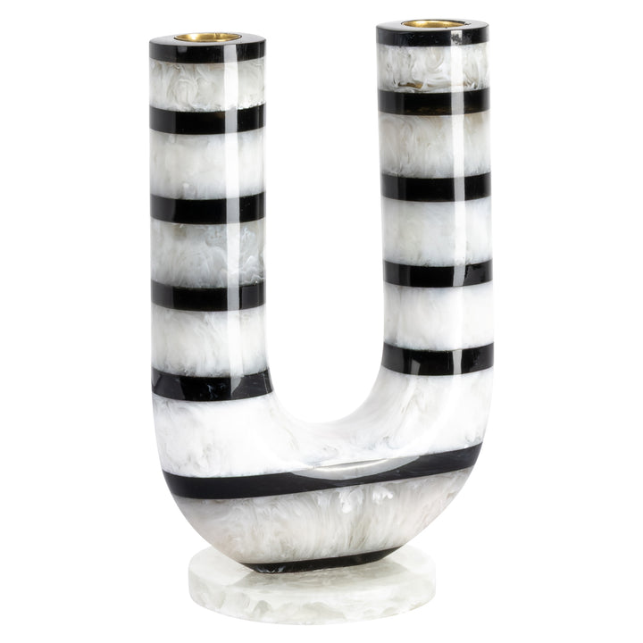River Candle Holder - Black & White
