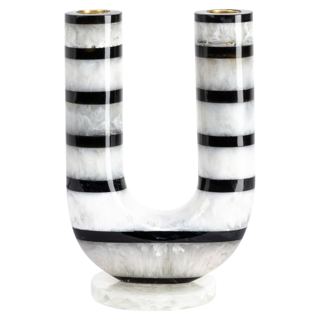 River Candle Holder - Black & White
