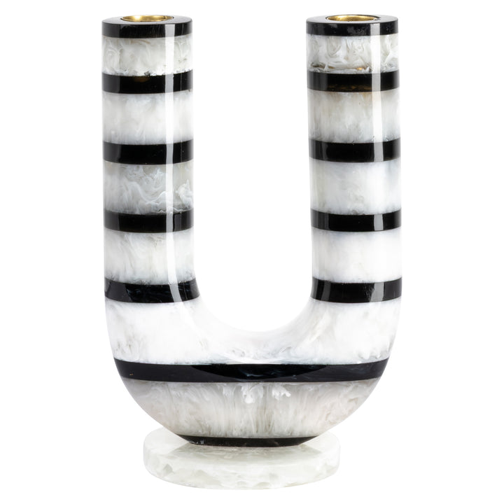River Candle Holder - Black & White