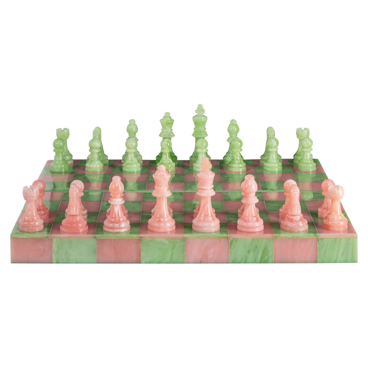 Azalea Decorative Chess Board - Pink & Green