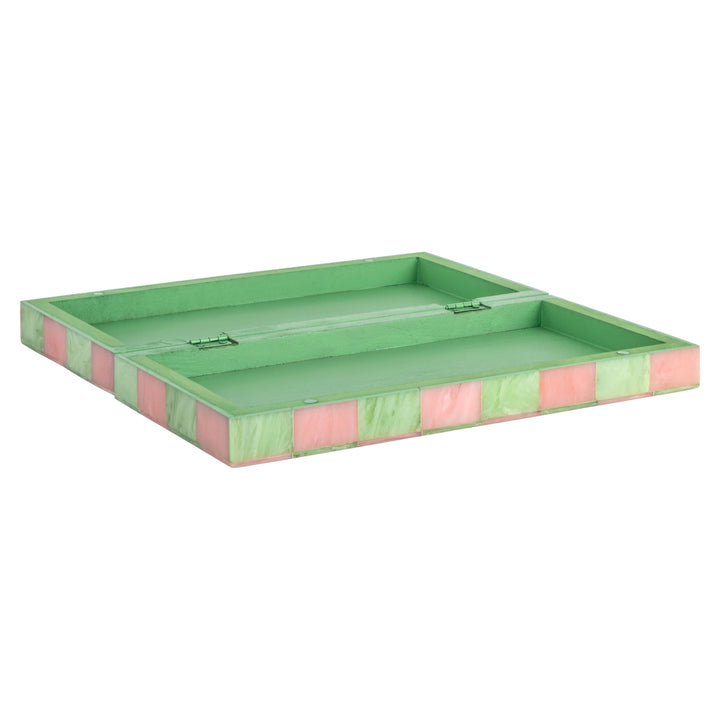 Azalea Decorative Chess Board - Pink & Green