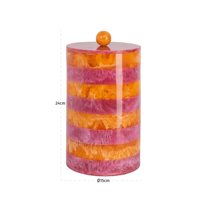 Lilybelle Storage Jar - Pink & Orange