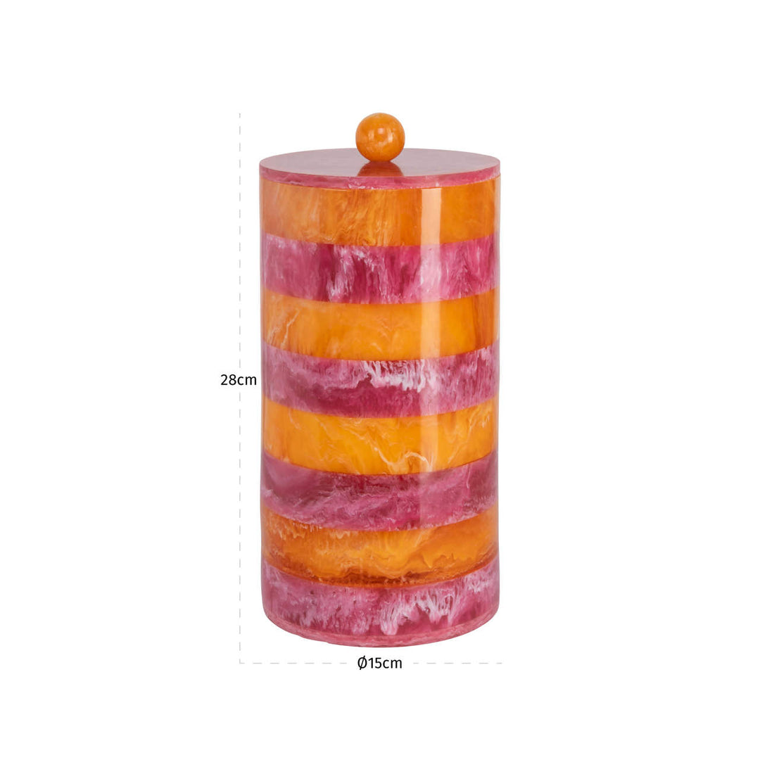 Lilybelle Storage Jar - Pink & Orange