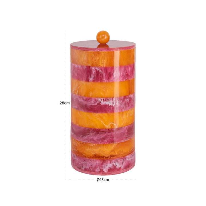 Lilybelle Storage Jar - Pink & Orange