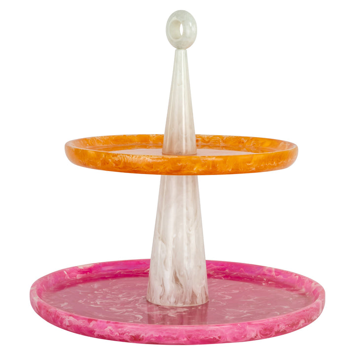 Posy Cake Stand - Pink & Orange