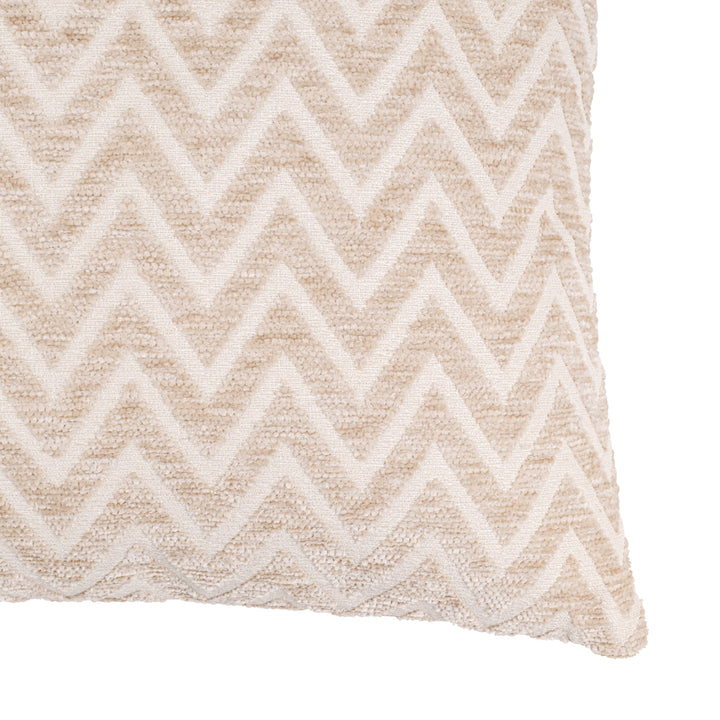 Cassy Cushion - Beige Chevron