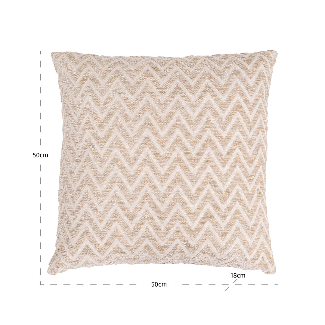 Cassy Cushion - Beige Chevron
