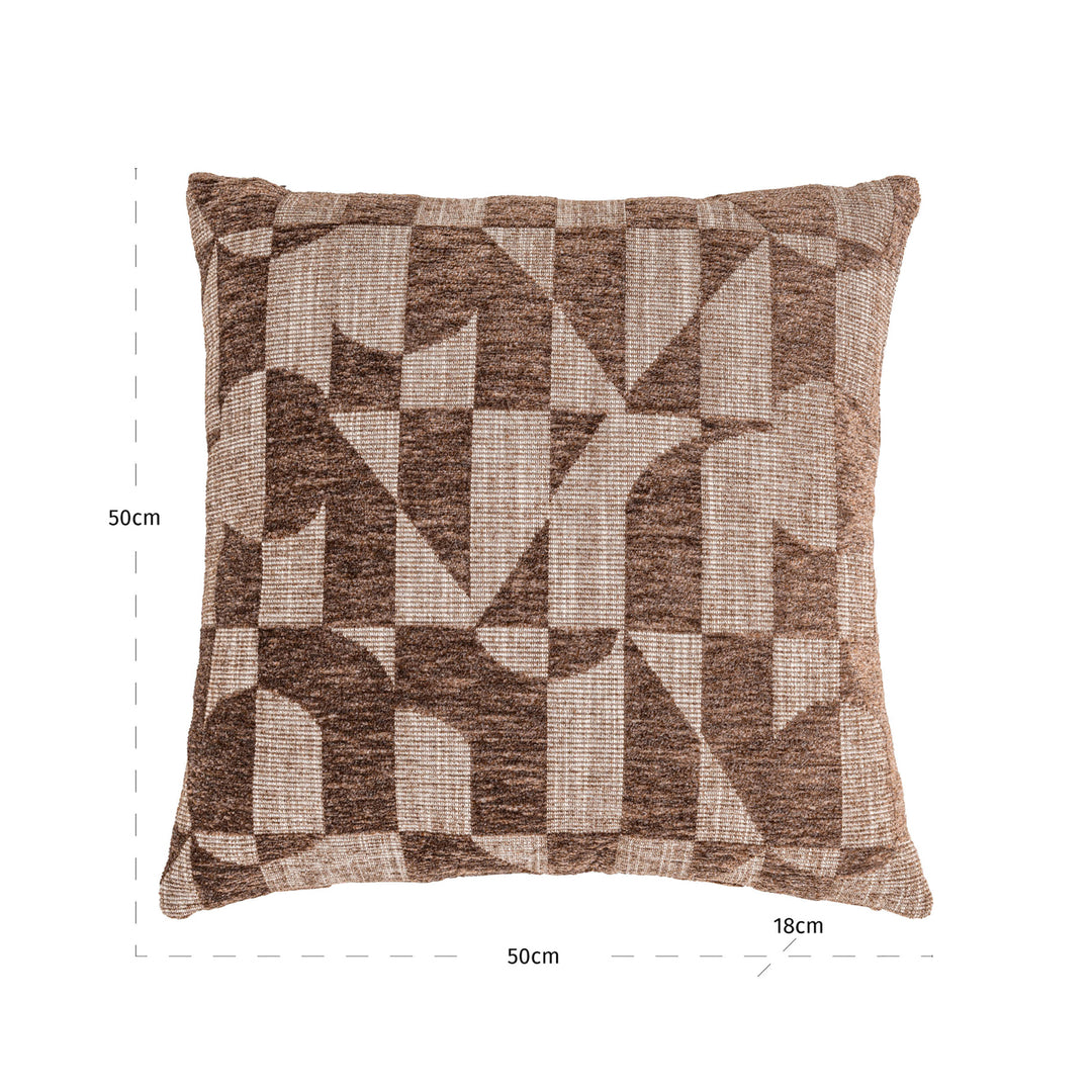 Aria Geometric Cushion - Brown