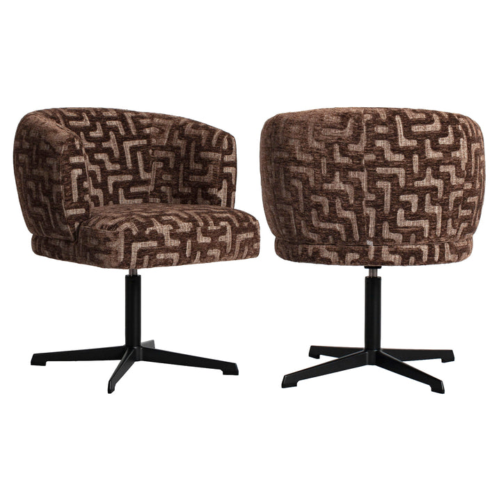 Dinan Dining Chair - Brown Labyrinth