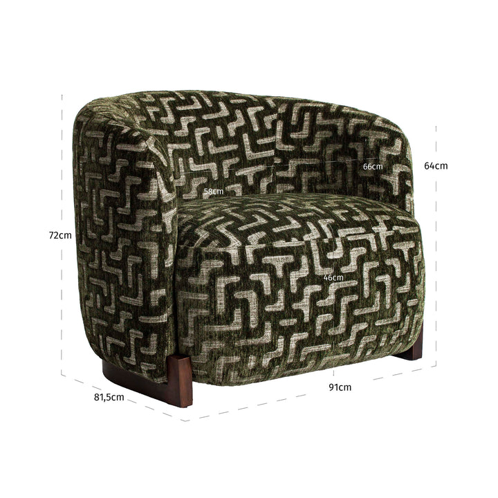 Hannah Lounge Chair - Moss Labyrinth