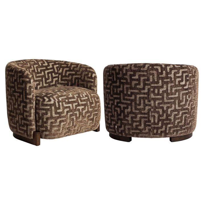 Hannah Lounge Chair - Brown Labyrinth