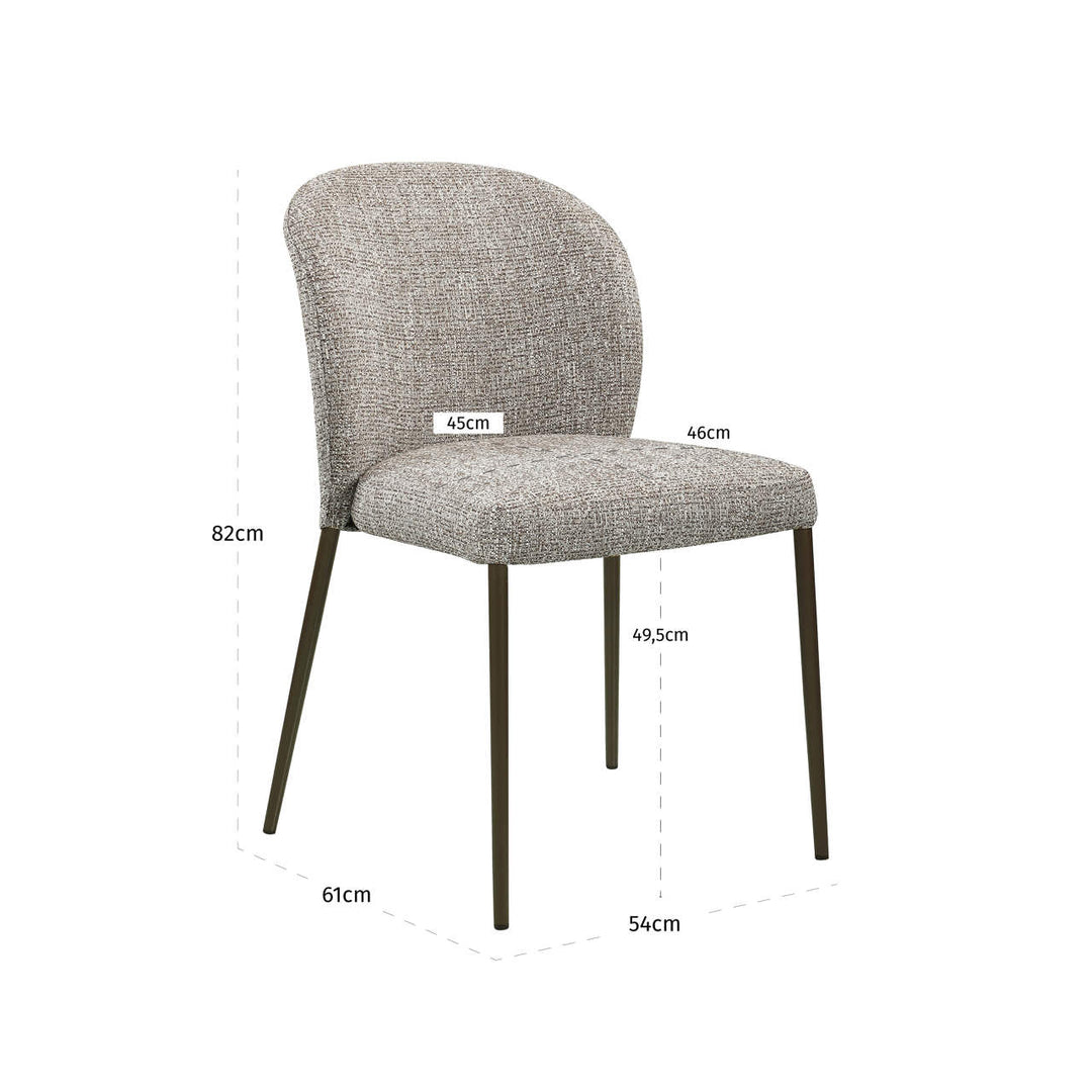 Stacker Set of 2 Dining Chairs - Earth Tweed