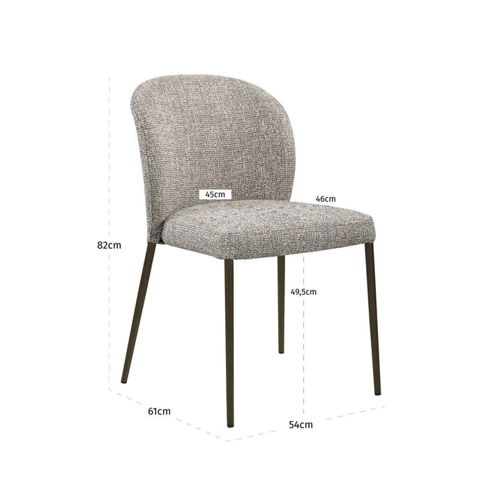 Stacker Set of 2 Dining Chairs - Earth Tweed