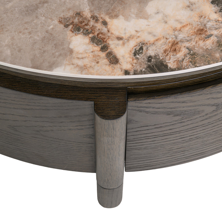 Langford 1 Drawer Round Coffee Table